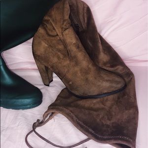 over the knee brown boots